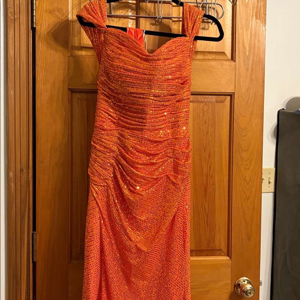 Stunning Orange Sequin Dress